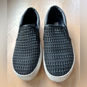 Steve Madden Black Perforated Slip On Sneakers